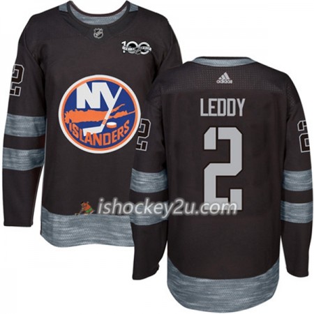 Mænd NHL New York Islanders Trøje Nick Leddy 2 1917-2017 100th Anniversary Adidas Sort Authentic
